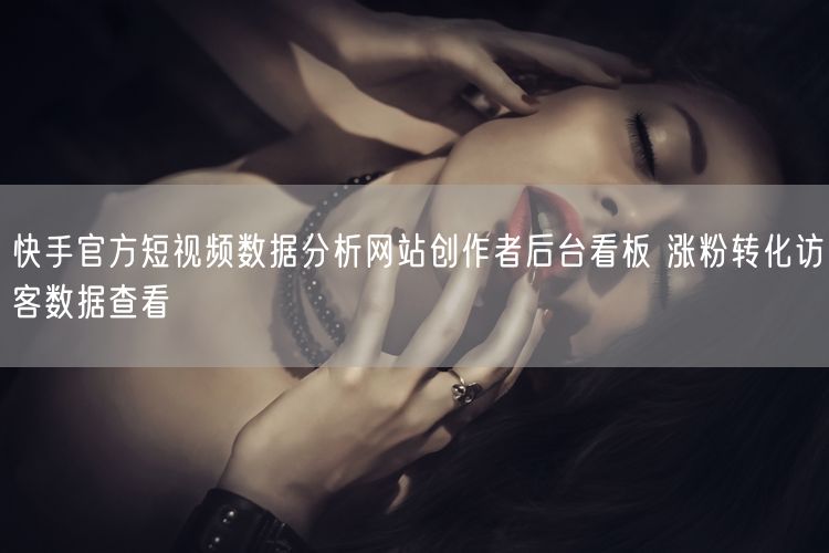 快手官方：短视频数据分析看板，洞察涨粉转化与访客数据