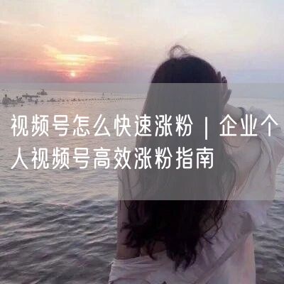 视频号涨粉秘籍：企业个人内容优化与互动策略