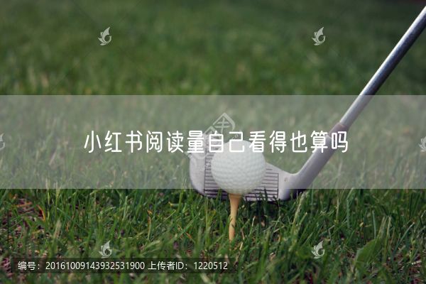 小红书阅读量自己看得也算吗