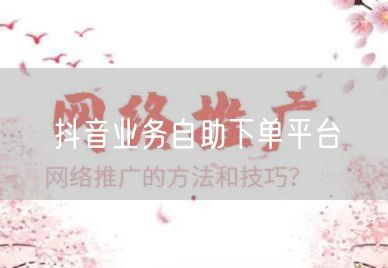 抖音业务自助下单平台