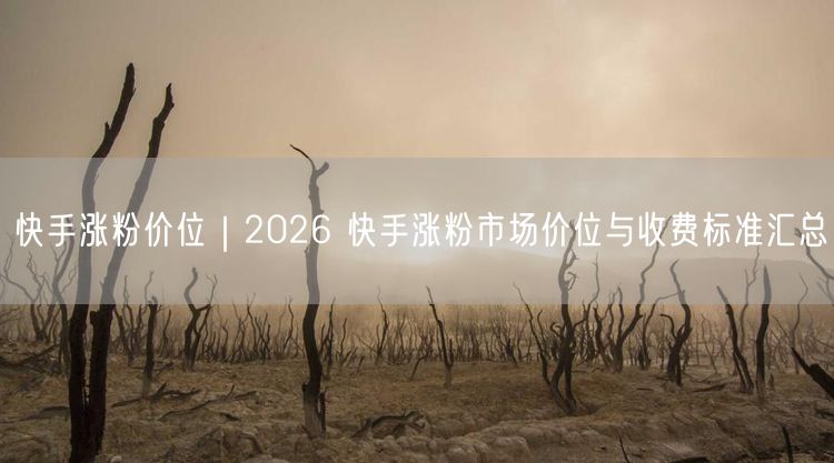 快手涨粉价位｜2026 快手涨粉市场价位与收费标准汇总