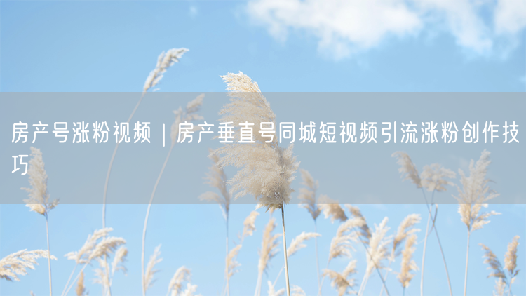 房产号涨粉视频｜房产垂直号同城短视频引流涨粉创作技巧