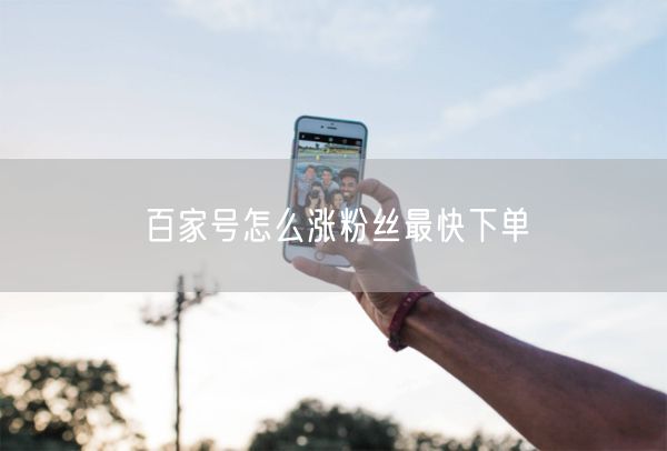 百家号怎么涨粉丝最快下单