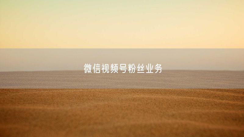 微信视频号粉丝业务